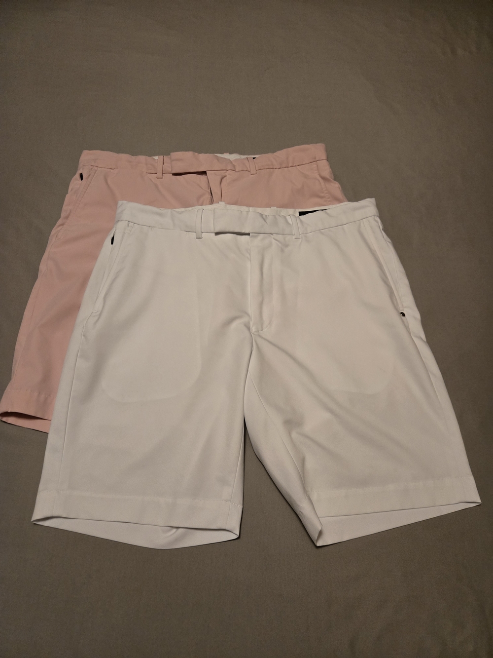 (2) RLX Ralph Lauren Golf Shorts Mens 34 Classic Fit Performance White & Pink